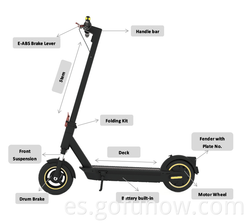 Scooter eléctrico de 2 pilas de 2 ruedas de 10 pulgadas de 10 pulgadas al por mayor scooters eléctricos de patada plegable para adultos
